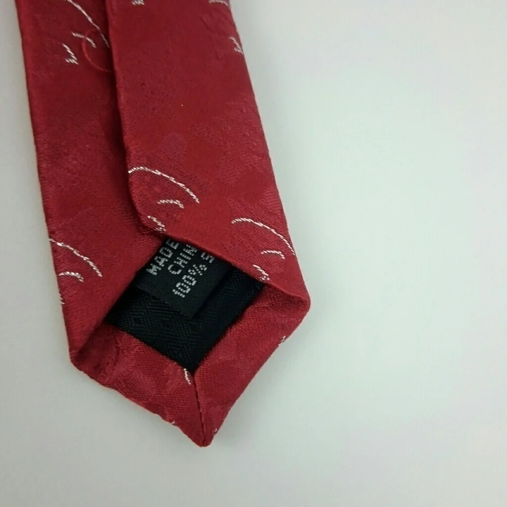Nicole Miller Red Christmas Tree Silk Tie